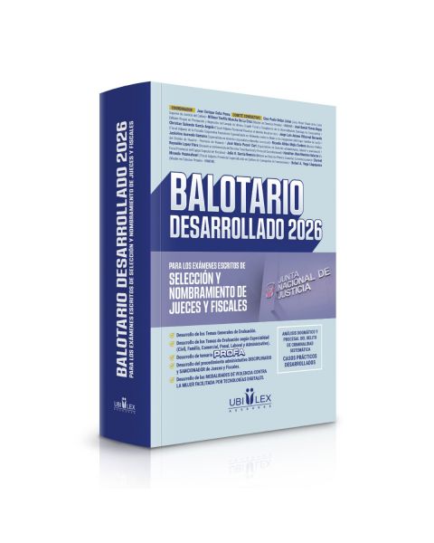 Balotario Desarrollado 2026, exámenes JNJ, jueces y fiscales, derecho penal, derecho civil, derecho administrativo, derecho constitucional, derecho laboral, proceso de amparo, temarios PROFA, selección judicial, nombramiento fiscal, determinación de la pe